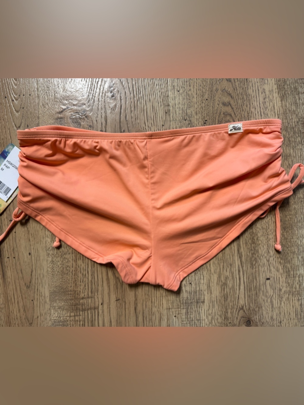 Hobie Bikini Bottom Peach Side Tie Boyshort Cheeky Size M NWT - Picture 7 of 9